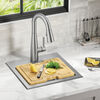 15&rdquo; Stainless Steel Workstation Kitchen Bar Sink Drop-In Undermount Single Bowl with WorkFlow&trade; Ledge and Accessories